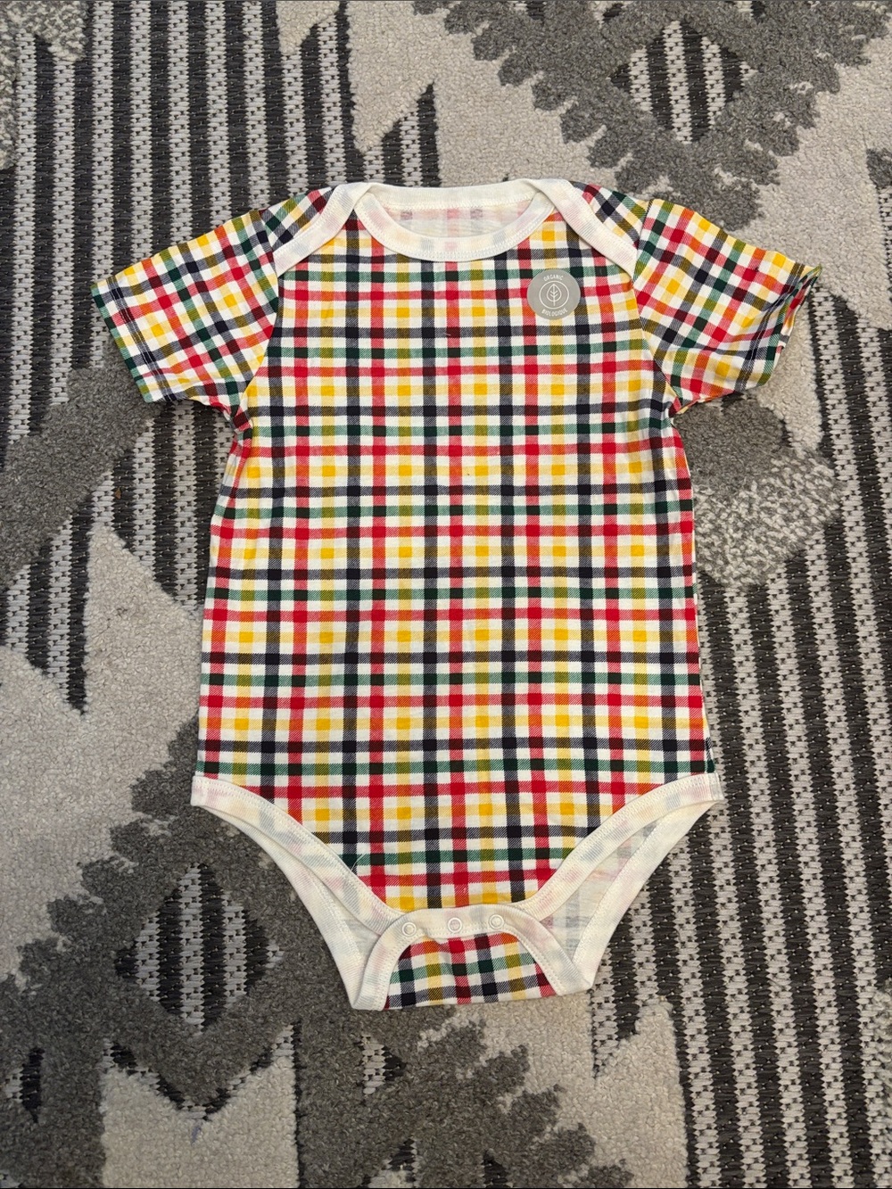 HBC Stripes Classic Multicolor Plaid Baby One-Piece Bodysuit